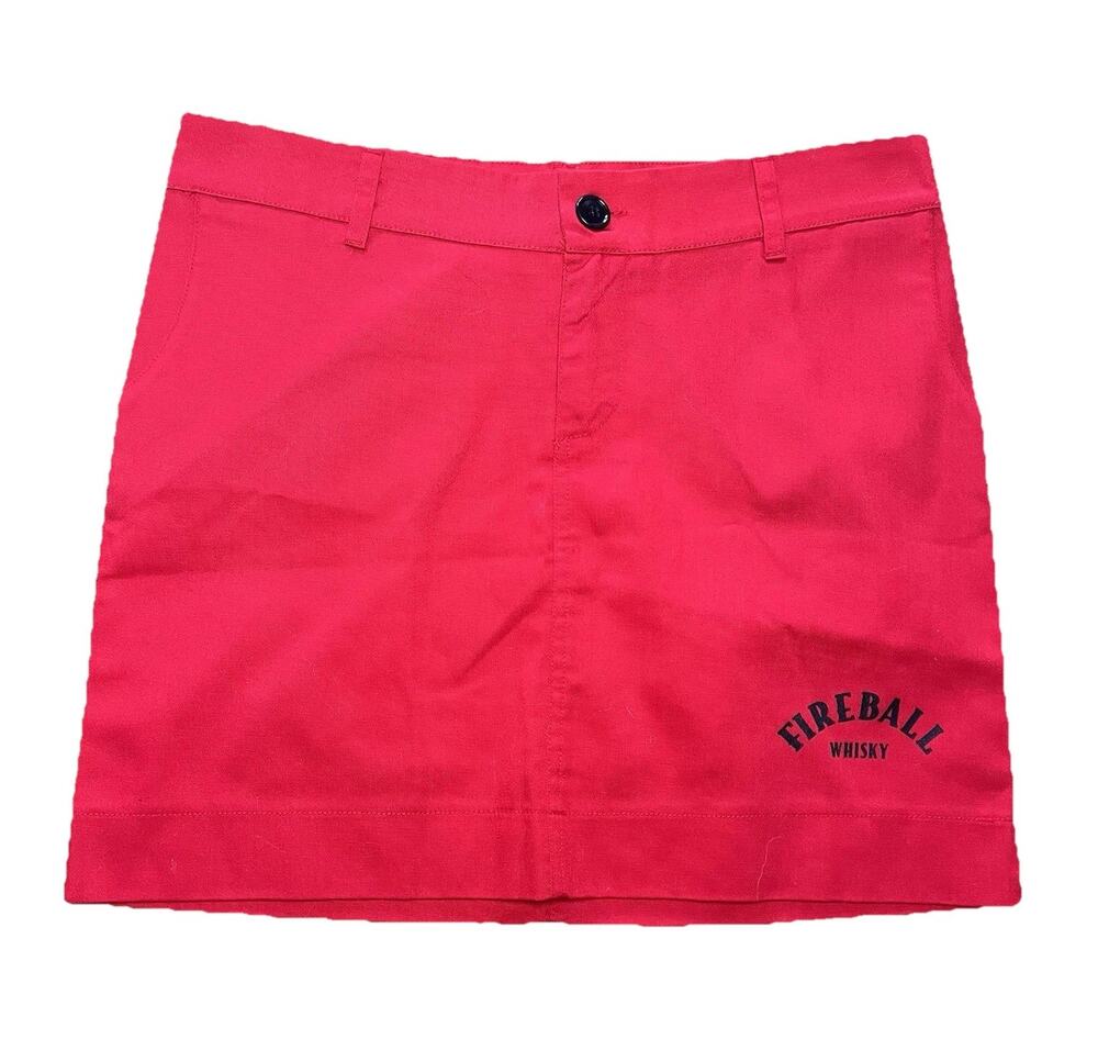 Fireball Whisky Women's Medium Red Mini Skirt Promo Bartender Uniform Logo Party